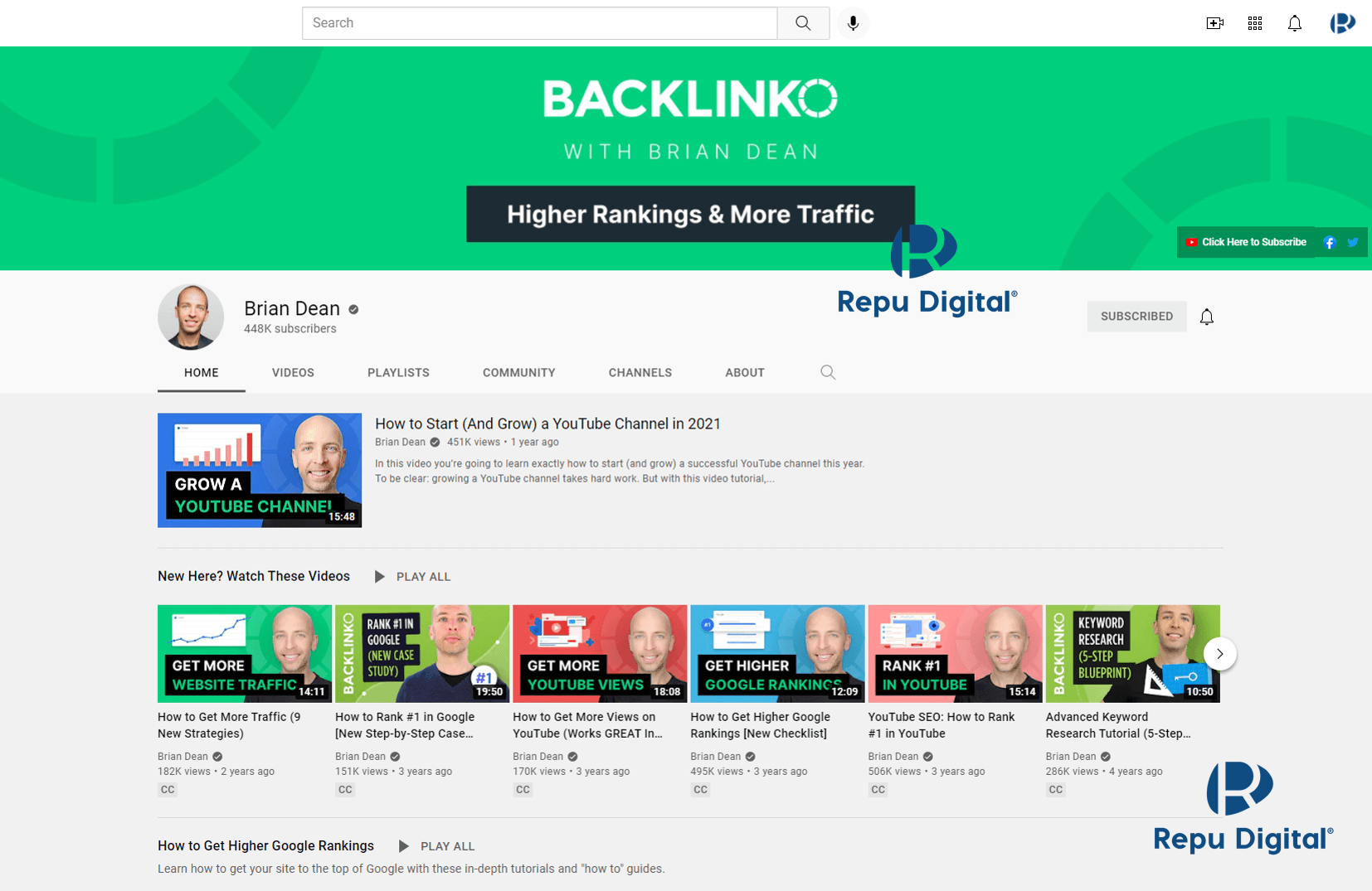 Brian Dean & Backlino - kênh YouTube học Digital Marketing miễn phí