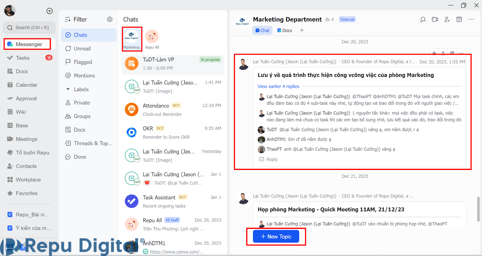 Tin nhắn: Lark Messenger