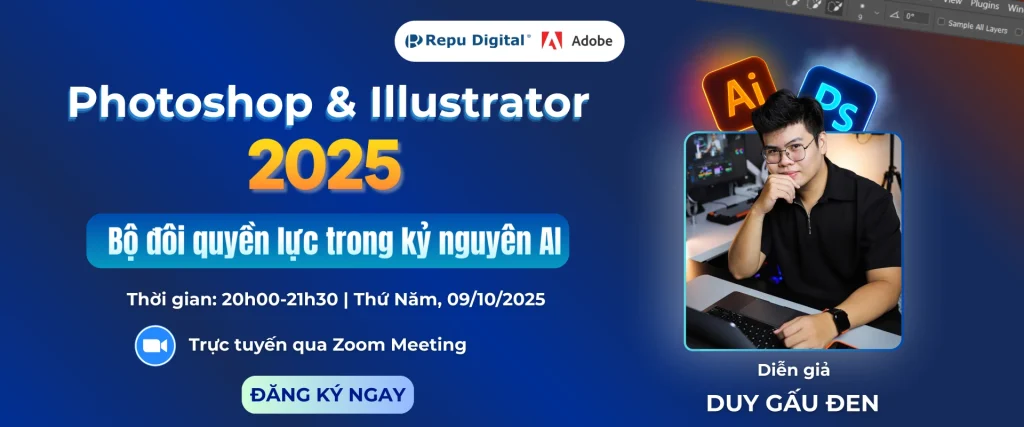 Photoshop & Illustrator 2025 – Bộ đôi quyền lực trong kỷ nguyên AI
